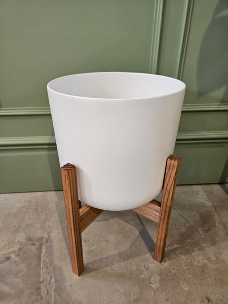 Lisbon pot (with stand) white