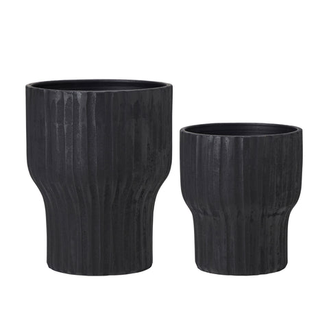 Black Dent Pot Two Sizes