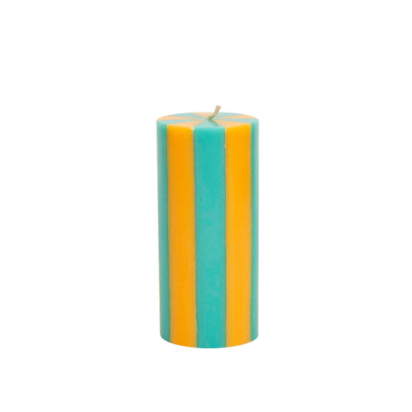 Stripe Pillar Candle M (STOCK): Bright Red / White