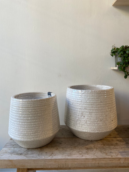 Ravello White Ceramic Pot in two sizes