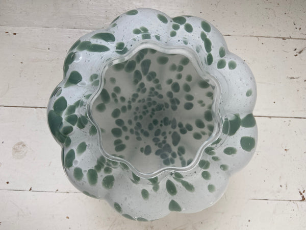 Mella Green Splash Glass Vase