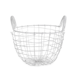 Wirework Basket White Steel 2x sizes