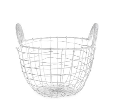 Wirework Basket White Steel 2x sizes