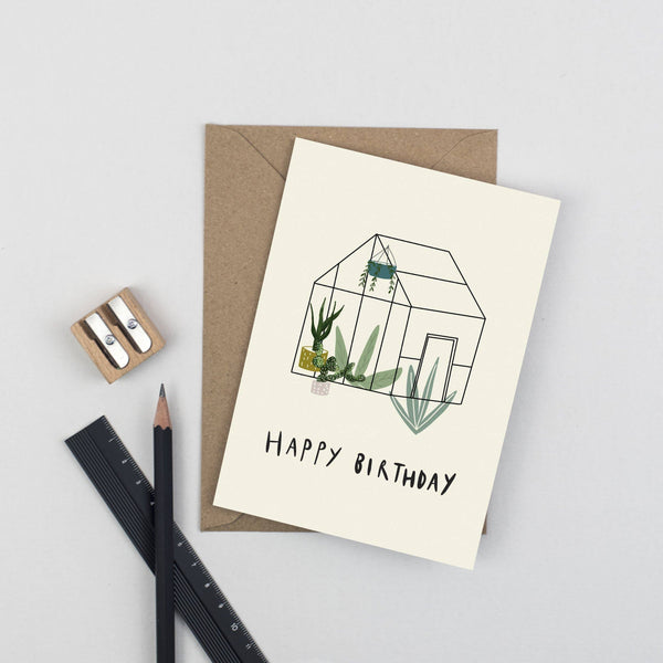 Greenhouse Birthday Greetings Card